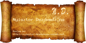 Nyisztor Dezdemóna névjegykártya